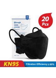 KN95 قناع 4 طبقات سلامة KN95 أقنعة غبار FFP2 تنفس تصفية FFP2Mask الوجه قناع واقٍ الغبار FFP2 FFP3