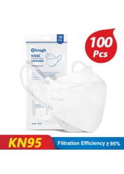 KN95 قناع 4 طبقات سلامة KN95 أقنعة غبار FFP2 تنفس تصفية FFP2Mask الوجه قناع واقٍ الغبار FFP2 FFP3