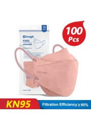 KN95 قناع 4 طبقات سلامة KN95 أقنعة غبار FFP2 تنفس تصفية FFP2Mask الوجه قناع واقٍ الغبار FFP2 FFP3