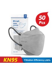 KN95 قناع 4 طبقات سلامة KN95 أقنعة غبار FFP2 تنفس تصفية FFP2Mask الوجه قناع واقٍ الغبار FFP2 FFP3