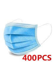 10-600pcs Blue Disposable Face Masks Mascarillas quiurgicas Homeopathic Mouth Mask Adult Non-woven Filter Mask mascarillas