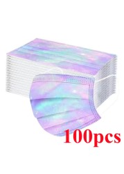 10-100pcs Disposable Face Mask 3 Layer Non-woven Filter Star Mouth Face Mask Anti-Dust Adult mascarillas quiurgicas homology adas