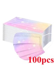 10-100pcs Disposable Face Mask 3 Layer Non-woven Filter Star Mouth Face Mask Anti-Dust Adult mascarillas quiurgicas homology adas