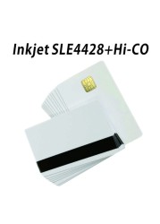 10pcs white contact SLE4428 chip large inkjet printable blank corporate pvc card with chip SLE5528 for E 551 T50 C anon inkjet printer