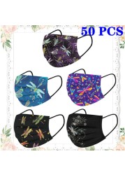 Adult Face Mask Disposable Mask 3 Layer Butterfly Flower Fashion Women Mouth Mascherine Mascarilla Masque