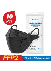 Elough KN95 Masks ffp2mascarillas korean EU approved FFP3 respirator mask reusable black mascarillas mask