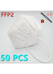 10-100 قطعة FFP2 Mascarillas الأسود الكبار ffp2fan الألوان المعتمدة الجهاز التنفسي fpp2 قناع الوجه Mascherine ffpp2 CE التسليم السريع