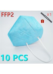 10-100 قطعة FFP2 Mascarillas الأسود الكبار ffp2fan الألوان المعتمدة الجهاز التنفسي fpp2 قناع الوجه Mascherine ffpp2 CE التسليم السريع