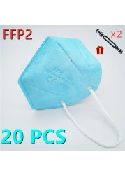 10-100 قطعة FFP2 Mascarillas الأسود الكبار ffp2fan الألوان المعتمدة الجهاز التنفسي fpp2 قناع الوجه Mascherine ffpp2 CE التسليم السريع