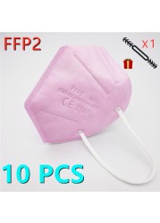 10-100pcs FFP2 Mascarillas Black Adult ffp2fan Approved Colors Respiratory fpp2 Face Mask Mascherine ffpp2 CE Fast Delivery