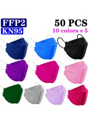 KN95 FFP2 CE 80 Unique Print Beauty Wholesale Fish Mask Mascarillas Protective Breathing Anti Fog Adult Colorful Masques