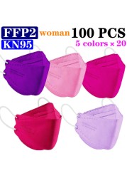 KN95 FFP2 CE 80 Unique Print Beauty Wholesale Fish Mask Mascarillas Protective Breathing Anti Fog Adult Colorful Masques