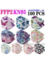 KN95 FFP2 CE 80 Unique Print Beauty Wholesale Fish Mask Mascarillas Protective Breathing Anti Fog Adult Colorful Masques