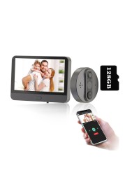 Wifi Video Door Peephole Camera Doorbell Viewer With LCD Monitor Night Vision Tuya APP Remote Control Apartment Home Security