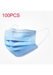 3-layer protective face mask with anti-dust filter for adults disposable