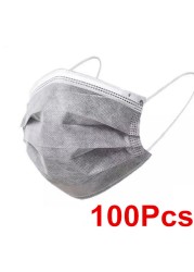 3-layer protective face mask with anti-dust filter for adults disposable