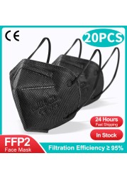 5-200pcs FFP2 Mask Mouths Mascara N95 Virus Fabric Face Masks Kn95 Workplace Supplies Safety Protection Security ffp2fan