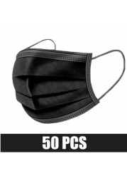 10-200pcs Meltblown Disposable Face Mask 3 Layers Mascarillas quiurgicas homology adas Adult Mouth Mask Paintball Masque Fast Ship