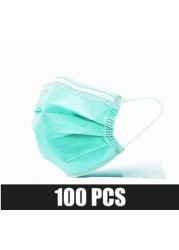 10-200pcs Meltblown Disposable Face Mask 3 Layers Mascarillas quiurgicas homology adas Adult Mouth Mask Paintball Masque Fast Ship