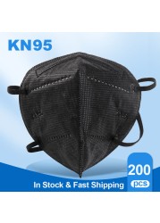 5-200pcs KN95 Mascarillas FFP2 Reutilizable 5 Layers Protective Filter 95% PM2.5 Approved Sanitary ffp2mask ce FFP2 Negras fpp2