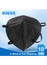 5-200pcs KN95 Mascarillas FFP2 Reutilizable 5 Layers Protective Filter 95% PM2.5 Approved Sanitary ffp2mask ce FFP2 Negras fpp2