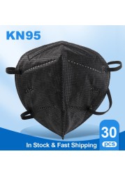 5-200pcs KN95 Mascarillas FFP2 Reutilizable 5 Layers Protective Filter 95% PM2.5 Approved Sanitary ffp2mask ce FFP2 Negras fpp2