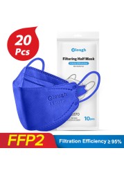 CE FFP2 قناع KN95 قناع الكبار FFP2 Mascarillas 4 طبقات fpp2 homology ada colores التنفس سلامة واقية FPP2 قناع