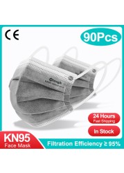 FFP2 Mascarillas fpp2 Respirator Face Mask Gray Disposable Activated Carbon KN95 Reusable Masks Fast Delivery