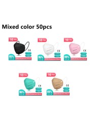 10-200pcs KN95 mask ffp2 face mascarilla fpp2 homologada 5 protective layers mascarillas fp2 multicolored FFP2Mask mascherina ffpp2