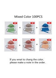 10-100pcs Morandi Color Disposable Mask Adult Face Masks Reusable Non-woven Filter 3 Layer mascarillas adultos colors Mondkapje