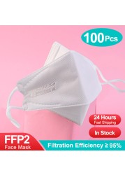 قناع الوجه الأسود FFP2 Mascarillas KN95 أقنعة FPP2 ملونة قابلة لإعادة الاستخدام قناع الفم المعتمدة FFP2 أقنعة الجهاز التنفسي ffp2fan ffp3