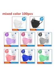 CE ffp2fan fish mask black FFP2 Mascarillas ffp2 mascarillas CE KN95 approved masks health colors ffp2 reusable fish mask