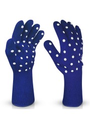 DEYAN-Women's Heat Resistant Oven Gloves BBQ Gloves 1472 f with Non-Slip Grip for Baking Grilling Smoker