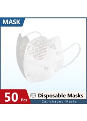 mascarillas face mask white mascara descartavel cute cartoon mascarilla Disposable 3D hygienic MASK cat shaped masks women lady