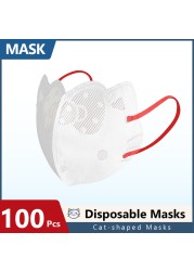 mascarillas face mask white mascara descartavel cute cartoon mascarilla Disposable 3D hygienic MASK cat shaped masks women lady