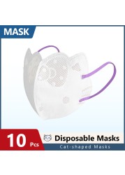 mascarillas face mask white mascara descartavel cute cartoon mascarilla Disposable 3D hygienic MASK cat shaped masks women lady