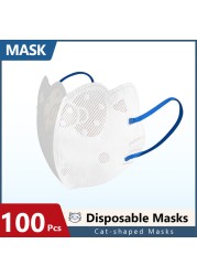 mascarillas face mask white mascara descartavel cute cartoon mascarilla Disposable 3D hygienic MASK cat shaped masks women lady