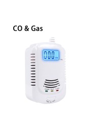 Combination CO Carbon Carbon Monoxide Detector Combustion Sensitive Gas Leak Sensor Auto Detection Failure Fire Alarm EU Plug AC 90V-220V