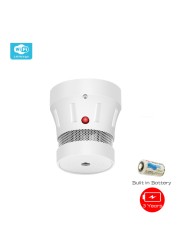 Zigbee smart smoke alarm safety protection wifi tuya sensitive control fire detector battery powered with sound and light alert