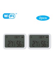 Tuya WiFi ZigBee Temperature Humidity Sensor Lux Light Indoor Humidity Detector Thermometer with LCD Screen Work Tuya Hub