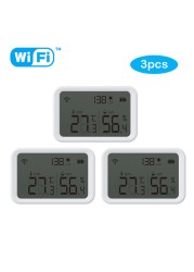 Tuya WiFi ZigBee Temperature Humidity Sensor Lux Light Indoor Humidity Detector Thermometer with LCD Screen Work Tuya Hub