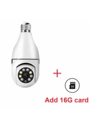 E27 Bulb Wireless Surveillance Camera WiFi PTZ IP Camera 1080P Night Vision Full Color Automatic Human Tracking Mini Camera