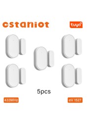 Ostaniot Tuya 433Mhz Automatic Home Alarm System Smart Wireless Sensor Door and Window Detector Door Open/Close Code