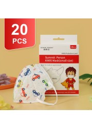 Cute FPP2 Kids Mask 5 Layers KN95 Dust Mask Kids KN95 Face Mask FFP2 Boys Girls CE Dinosaur Car Respirator Mask FFP2