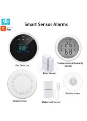 Home Security Products Personal Alarm 6pcs-kit Wifi Smoke Gas Detector Thermometer Motion Monitoring Door Friction Sensor