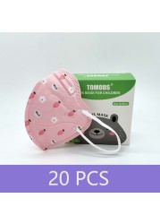 Cute Panda Mask Kids FFP2 Face Mask 5 Layers KN95 Mask Strawberry KN95 Mask ffp2mascarillas fpp2fan for Baby Boys Girls