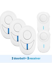 Awapow Outdoor Wireless Doorbell Self Powered Smart Doorbell Home Ring 150M Remote Receiver Emergency Call Alarm Safety Kits