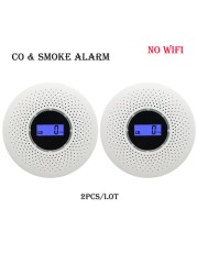 Smoke And Carbon Carbon Monoxide Detector Fire Protection Combination Smoke Co Alarm Built In Beep Battery Powered Easy To Install