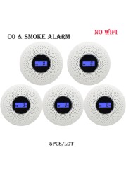 Smoke And Carbon Carbon Monoxide Detector Fire Protection Combination Smoke Co Alarm Built In Beep Battery Powered Easy To Install