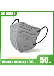 Elough 5D FFP2 Mascarillas KN95 Certified Adult Colorful ffp2fan Kn95 Face Mask FPP2 Approved Mascarillas Fpp2 Mask